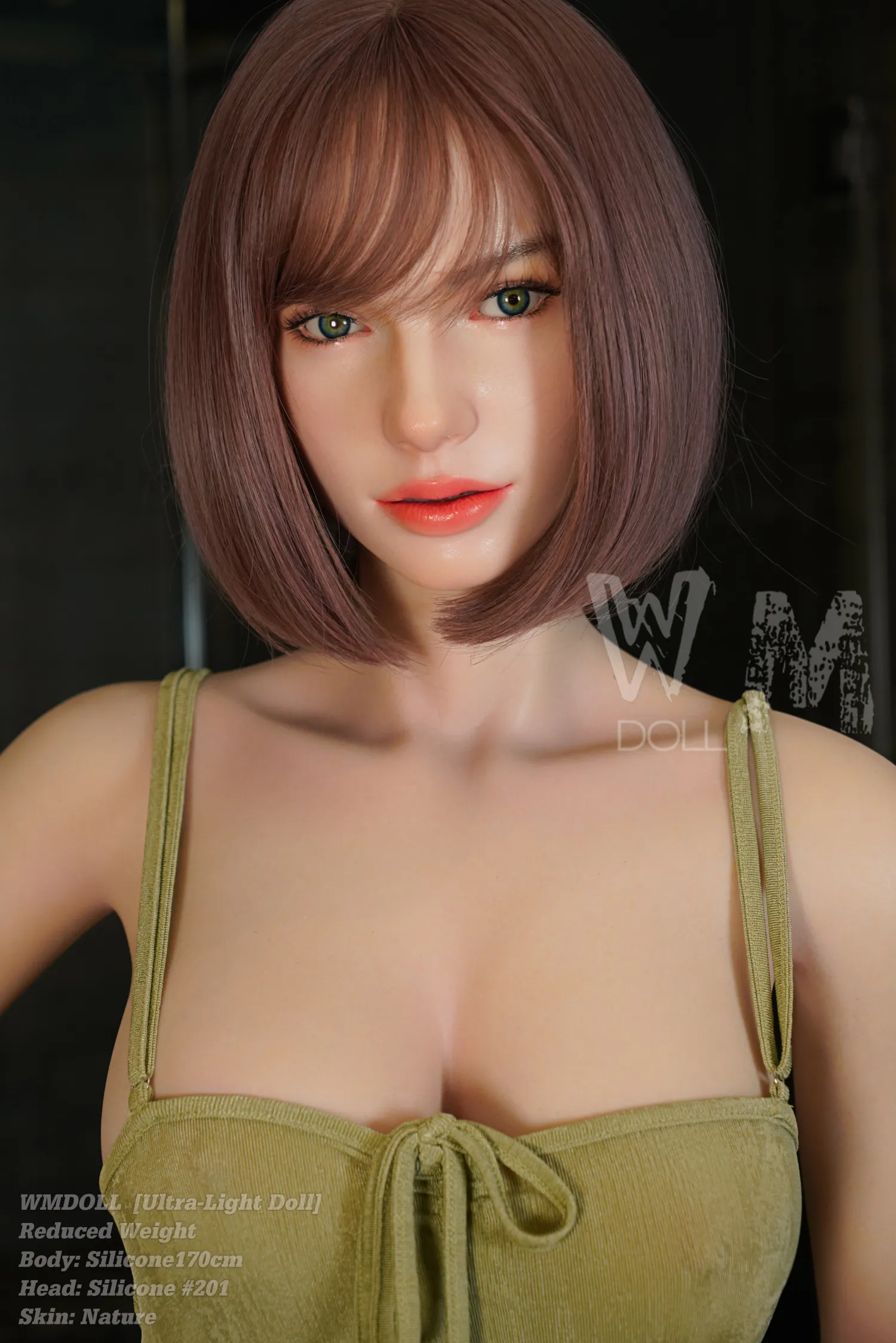 170cm (5ft7) D-Cup Ultra-Light Silicone， Lifelike doll Silicone Sex Doll Head #201- In US Stock